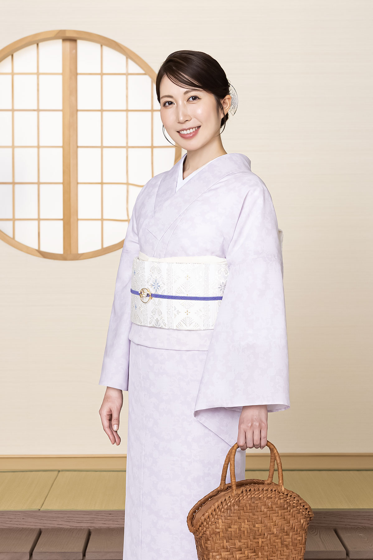 東レセオα ジャパンモード小紋（華唐草：グレージュ）